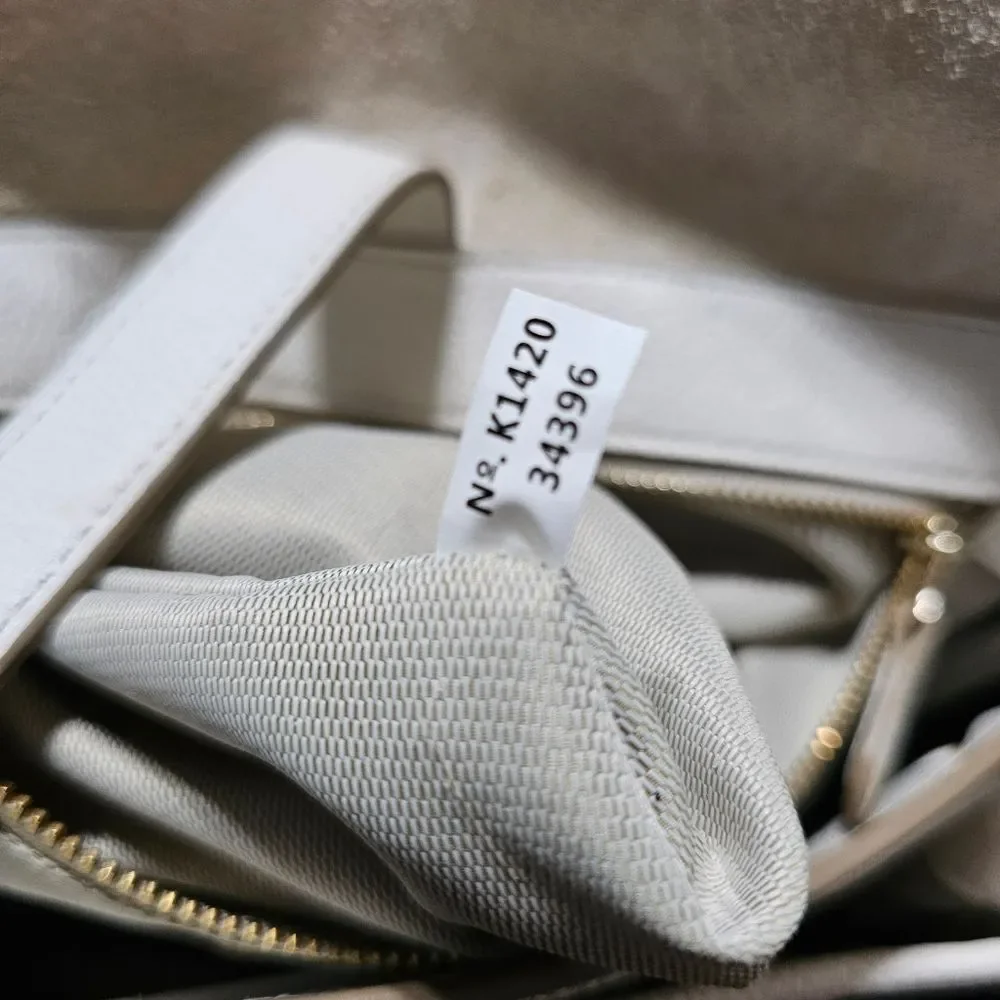 Coach White Leather Dakota Crossbody Bag with Fringe and Chain Trim - Picture 9 of 16